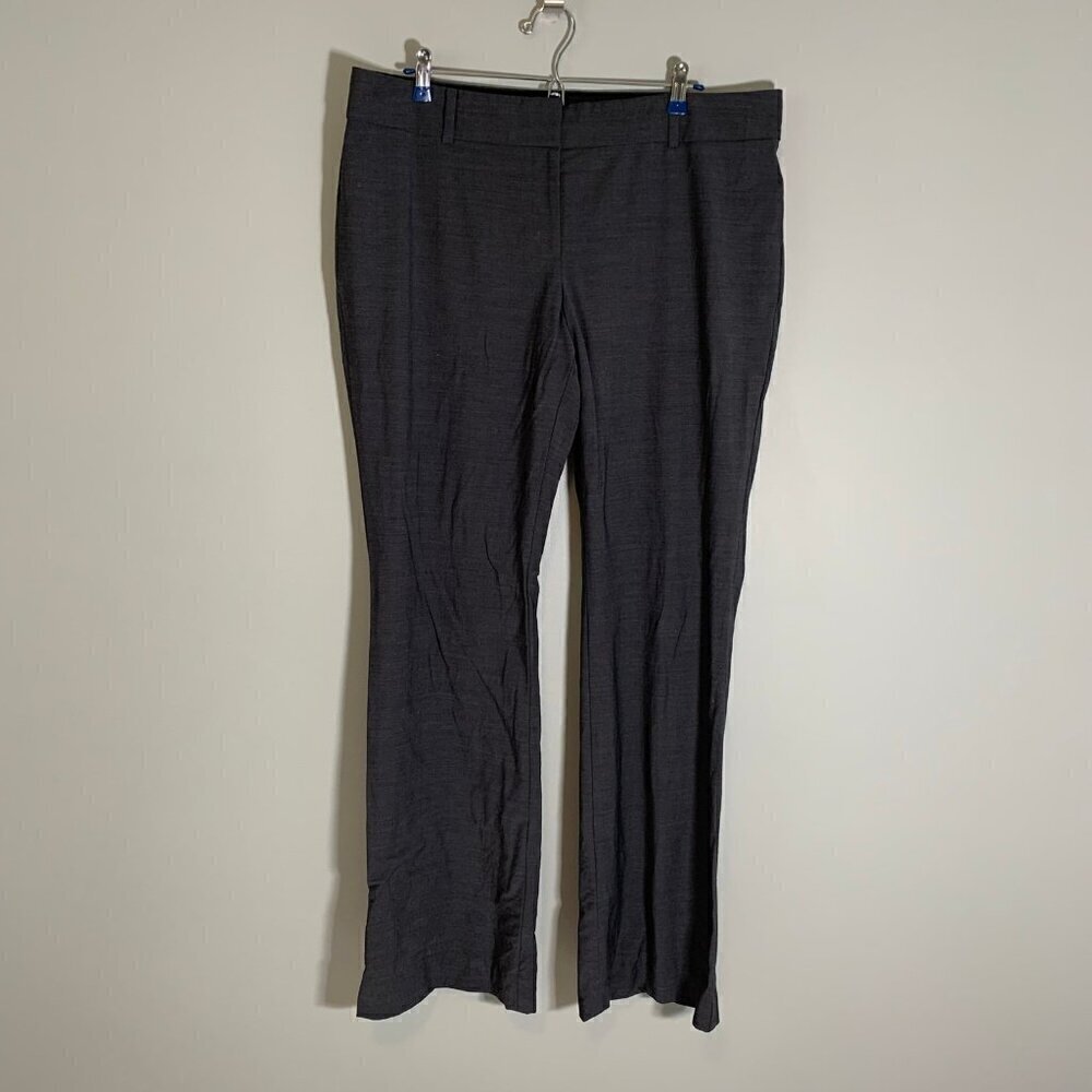 Ann Taylor Womens Grey Virgin Wool Blend Straight Leg Dress Pants Size 14